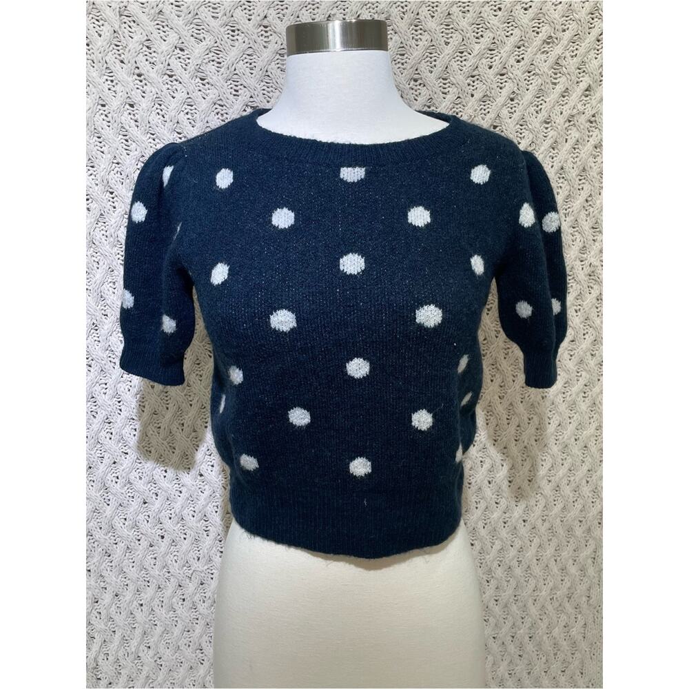 Abercrombie & Fitch Women Navy and White Knit Sweater Label Detail size xs - Picture 2 of 10